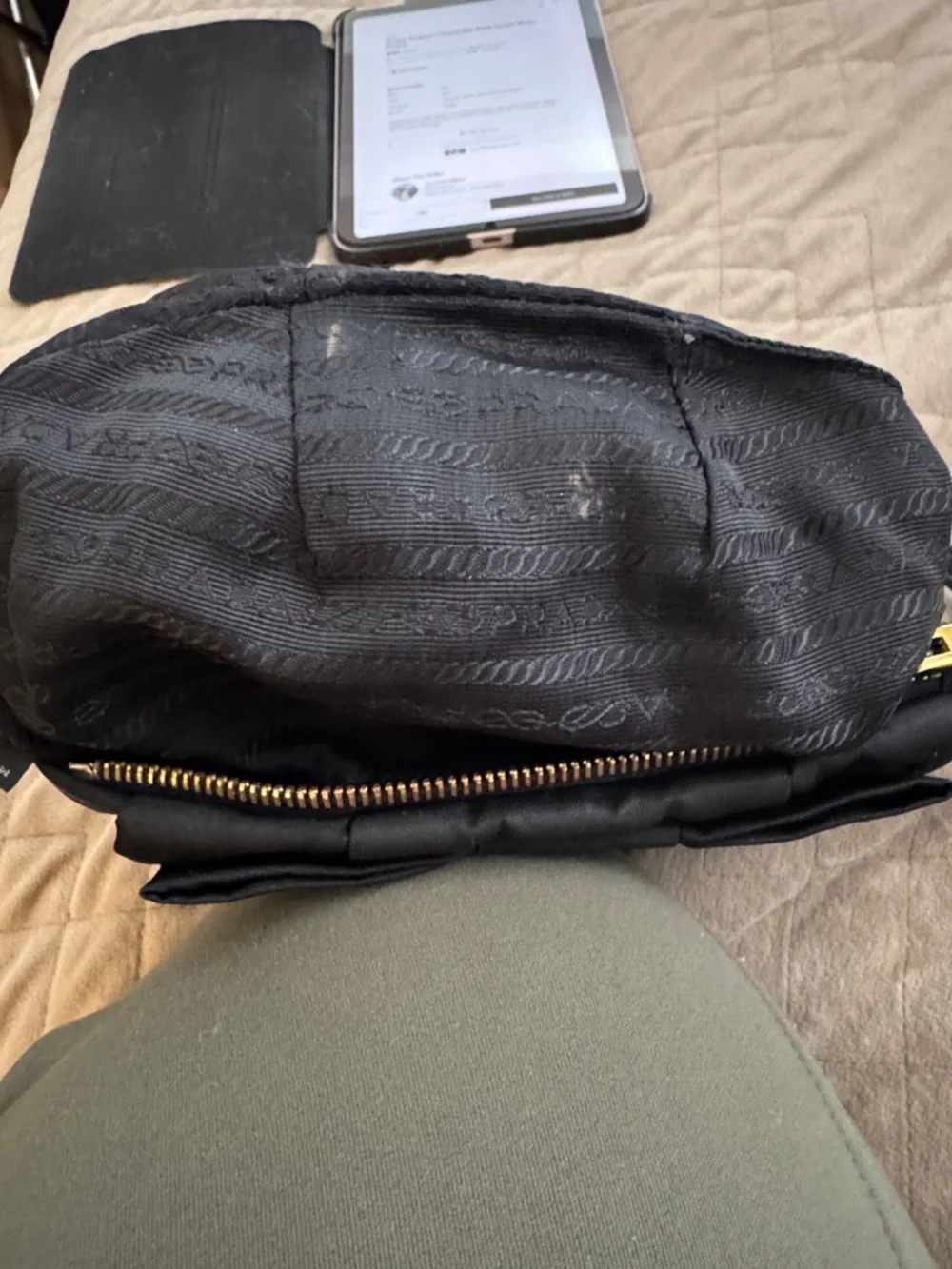 Prada Tessuto Nylon Bow Wristlet featuring a bow accent and gold tone hardware - Picture 16 of 16